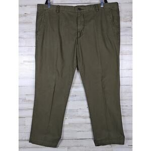 JCP JC Penney Men's 44x29 Olive Green Chino Pants Cotton Tapered Leg Casual